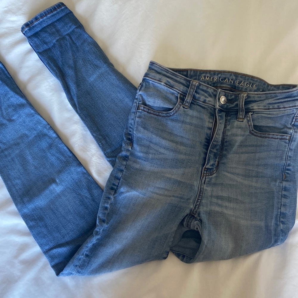 American Eagle High Rise Short Skinny Jeans Size 0